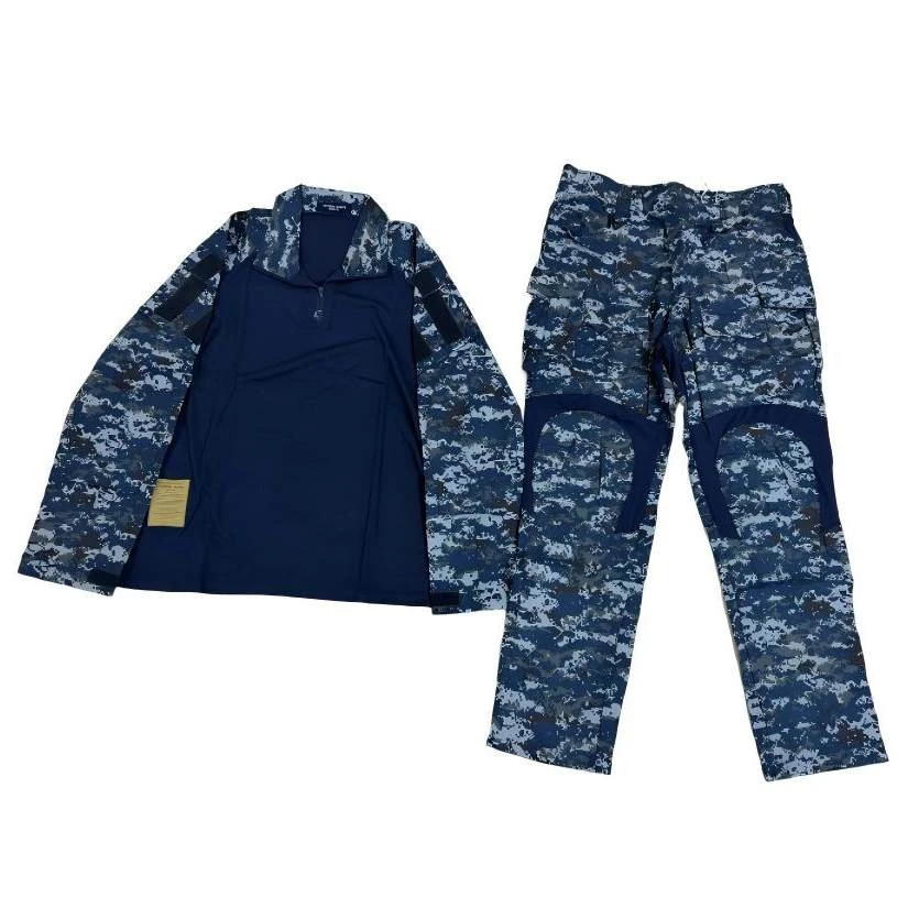 Navy Blue Digital Camouflage G3 Tactical Uniform Gen3 Combat Suit Spring and Autumn Waterproof Outdoor Training Set