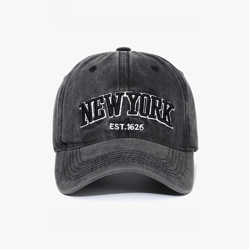 Men Baseball Caps York Vintage Washed Cotton Baseball Cap for Women Adjustable Unisex Cotton Hat Outdoor Casual Streetwear Hats