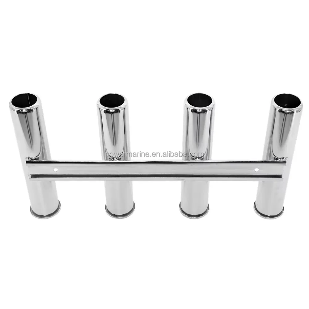 4 Tube Fishing Rod Holder Stainless Steel Boat Deck Mount Rack Marine Hardware Organizer