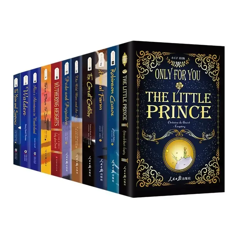 Satu set 11 buku edisi bahasa Inggris dunia buku novel sastra klasik The Little Prince The old man and the sea