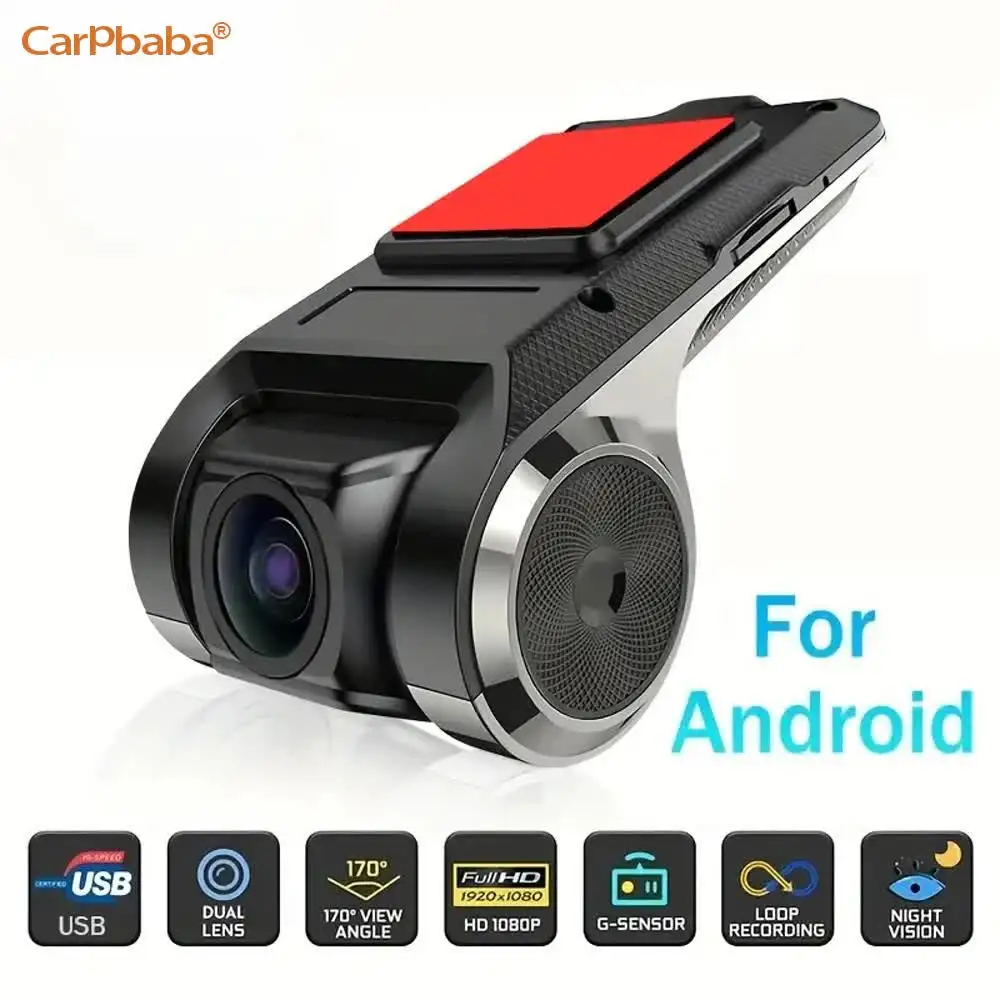 Carpbaba U2-Navigateur Android USB HD pour Voiture, Enregistreur de Conduite, Média Livré avec ADAS, Fonction d'Aide à la Conduite