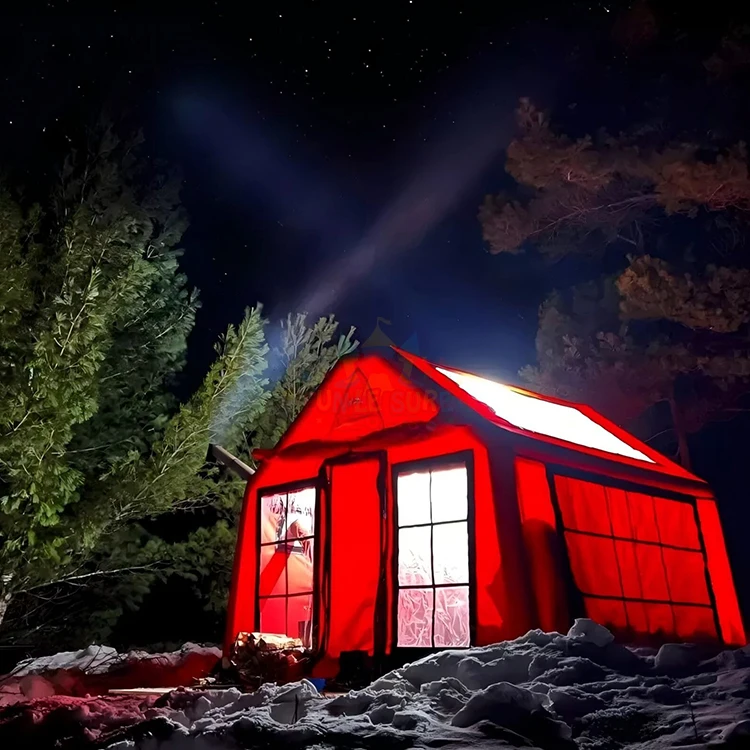 

Роскошные семейные палатки для глэмпинга, холст, ПВХ, Оксфорд, водонепроницаемая, уличная, рама, надувная воздушная палатка для кемпинга с насосом