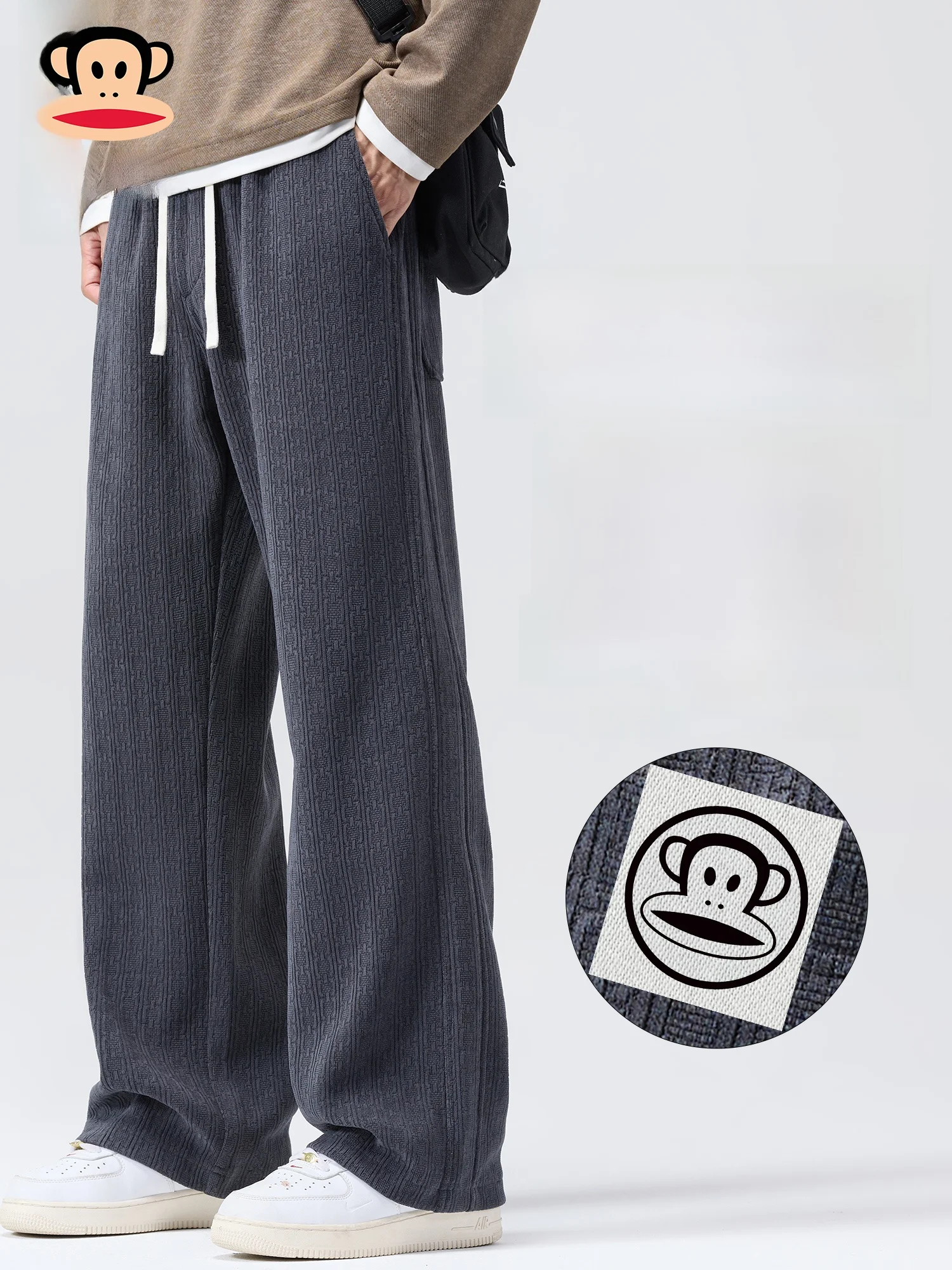 

Мужские зимние вельветовые брюки Paul Frank: новые, свободные, прямые, повседневные, гладкие, спортивные, длинные, модные, из полиэстера