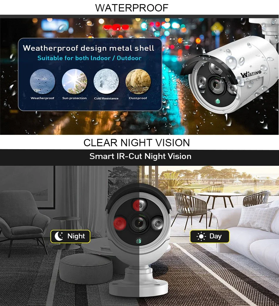 WIstino 4CH CCTV Outdoor Wifi NVR Kit Motion Detection IP Camera Night Vision Wireless CCTV Surveillance Systems