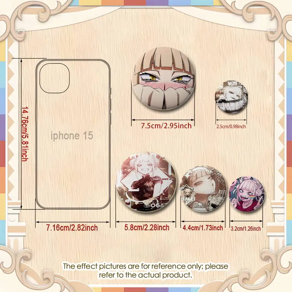 Simpatici My H-Heroes Toga Himiko Distintivi Rotondi Spille con distintivo squisite Spille creative per vestiti Cappello Zaino Accessori regalo