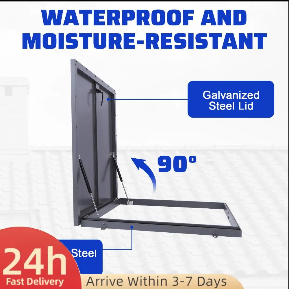 

Люк для доступа на крышу 31,5 x 31,5 дюймов, из оцинкованной стали, для чердака, с вентиляционным отверстием, подходит для дома и промышленности