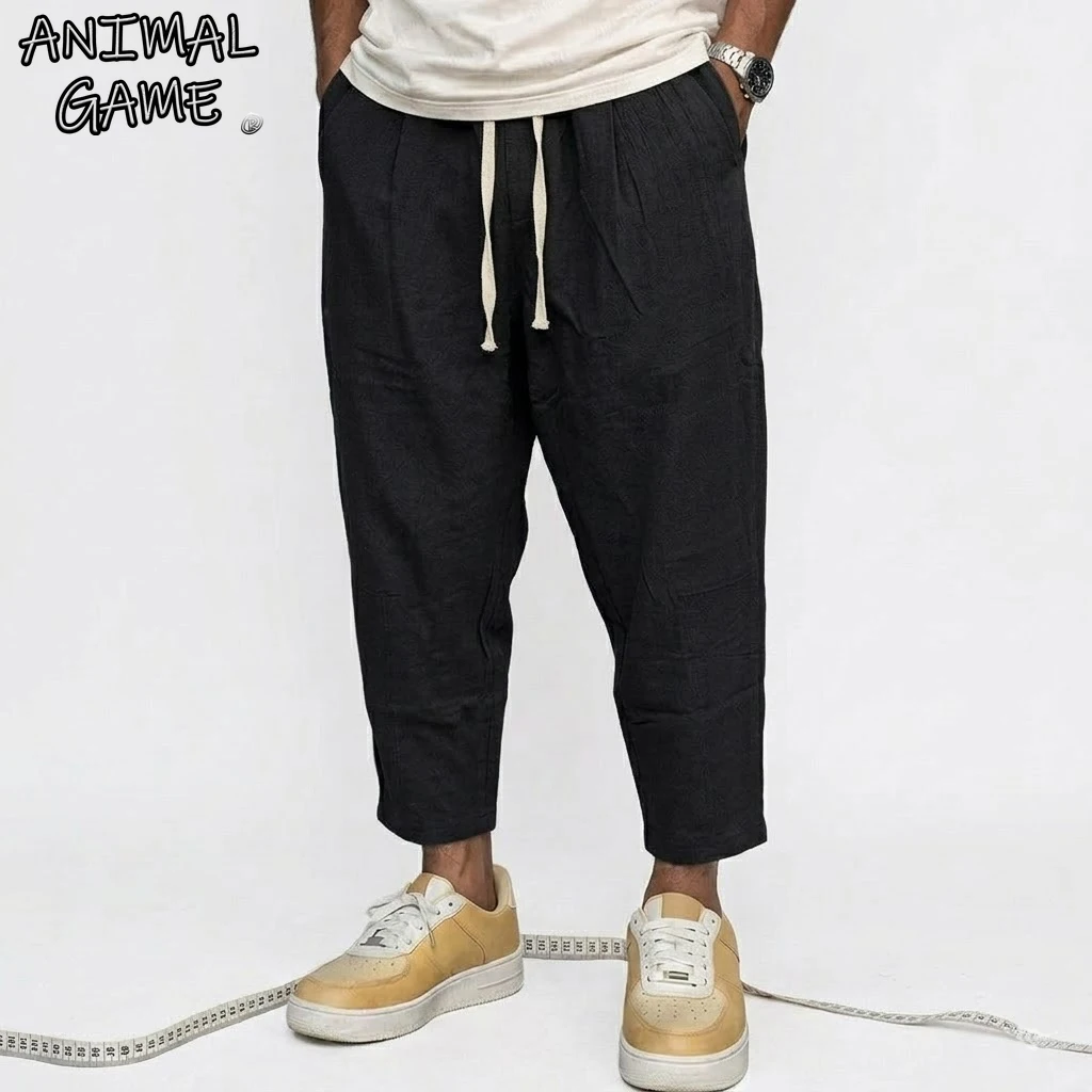 Pantalones de Lino Nuevos para Hombre, Pantalones Casuales de Verano para Hombre, Pantalones Holgados para Gimnasio, Pantalones Hawaianos Sueltos para Playa, Pantalones de Trabajo Ligeros de Algodón para Hombre