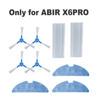 Spare Parts  for ABIRX6PRO,Includes Side Brus 4pcs,HEPA Filters 2pcs,  Mop 3pcs
