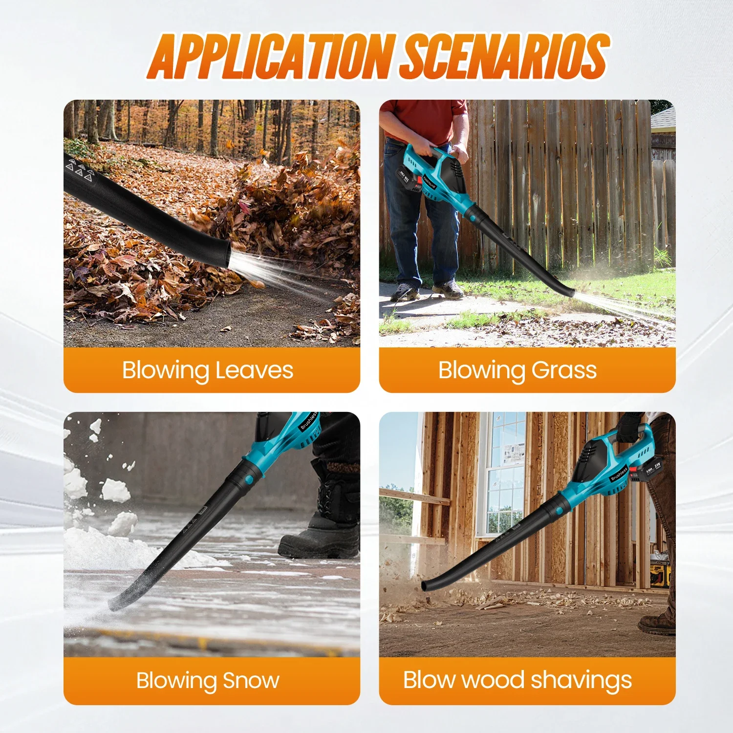 5500 واط منفاخ الهواء الكهربائي بدون فرش لماكيتا 18 فولت بطارية دبابيس اللاسلكي منفاخ أوراق الثلج يترك أداة تنظيف الغبار الثلجي صالح #6