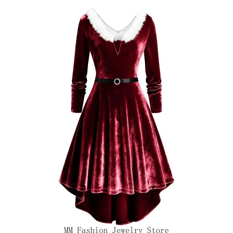 Robe Mère Noël à Franges Femme – Modèle Doré – photo 4