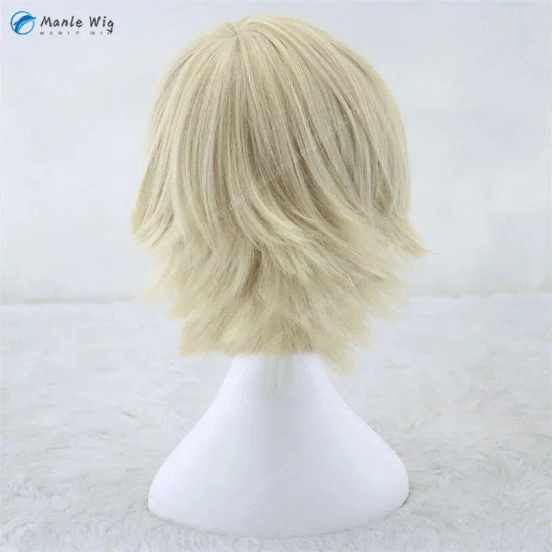 أنيمي Kisuke Urahara تأثيري أشقر فاتح قصير مقاومة للحرارة الشعر الاصطناعية هالوين حزب الباروكات + غطاء شعر مستعار vm.. ;8uog;'j9. #5