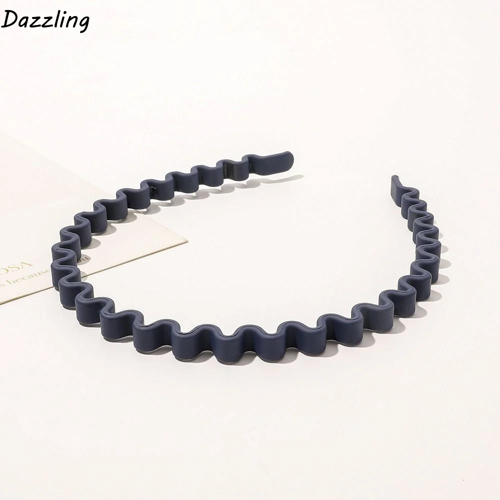 Solid Color Teeth Matte Hair Hoop Headdress Korean Style Teeth Wave Hair Hoop Headband Hair Accessories Non-slip Hairband Women