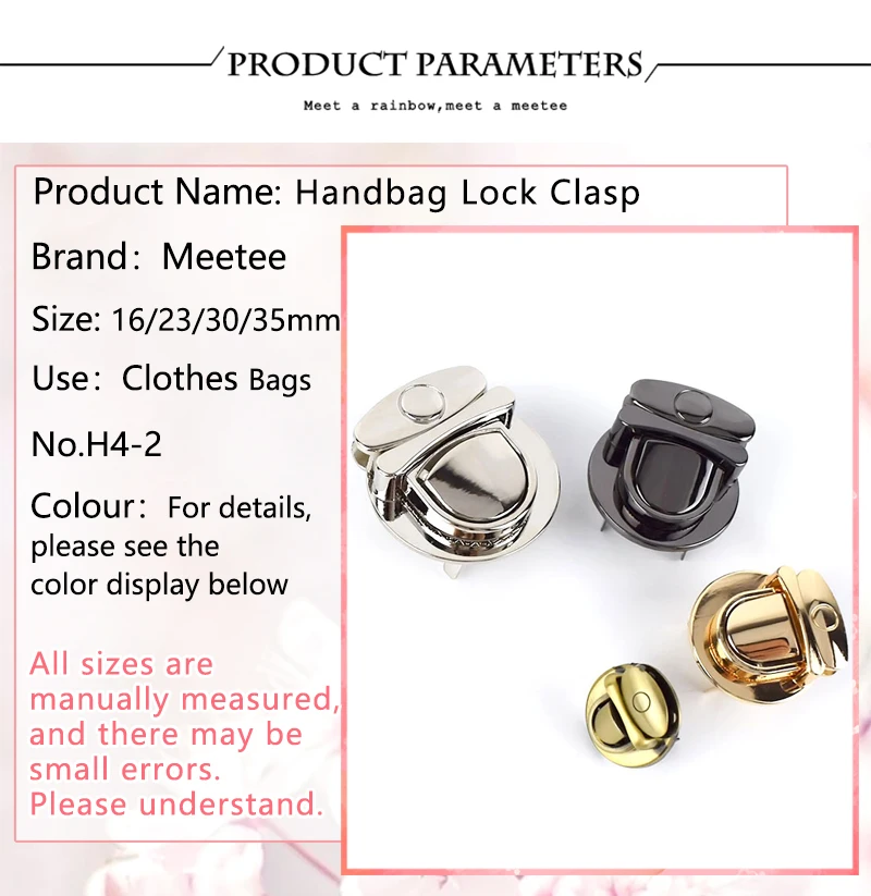 2/5Pcs Metal Turn Lock Snap Buckles for Handbag Women Bag Twist Locks Clasps Closure DIY Latch Buckle Hardware Accessories