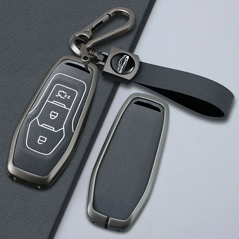 Zinc Alloy For Ford Focus 3 4 ST Mondeo 5 MK5 Mustang F-150 Explorer Edge Fiesta Kuga MK3 4 TPU Car Remote Key Case Cover Holder