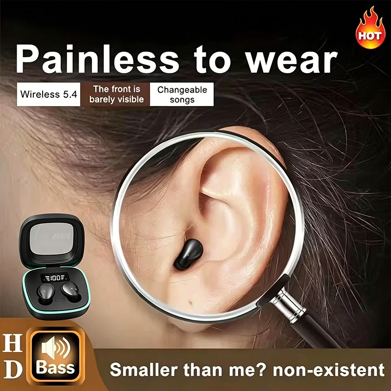 B51-Bluetooth 5.4 Wireless Earphones Small Earbuds Sleeping 