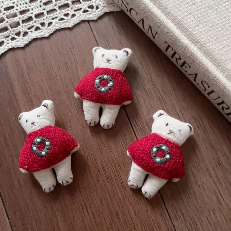 Stuffed Fabric Cartoon Bear Plush Doll for Children Hair Clip Brooch Shoes Socks Embellishment Premium Soft