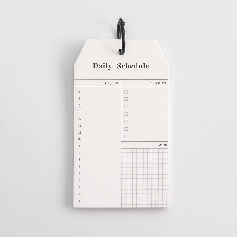 52 Pages Simple Ring Buckle Loose Leaf Notepad Multi Functional Mini Portable Notepad Daily Planning Book Office Calendar