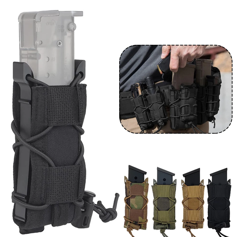 

Tactical 9mm Magazine Pouch Hunting Single Magazine Bag Outdoor Molle Flashlight Pouch Torch Holder Hunting Knife Holster Bag