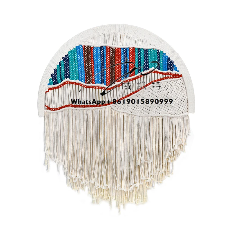 

Home Decor Handmade 3D Textile Crochet Artwork Weaving Wall Tapestry Bohemian Fiber Art Macrame Wall Hanging