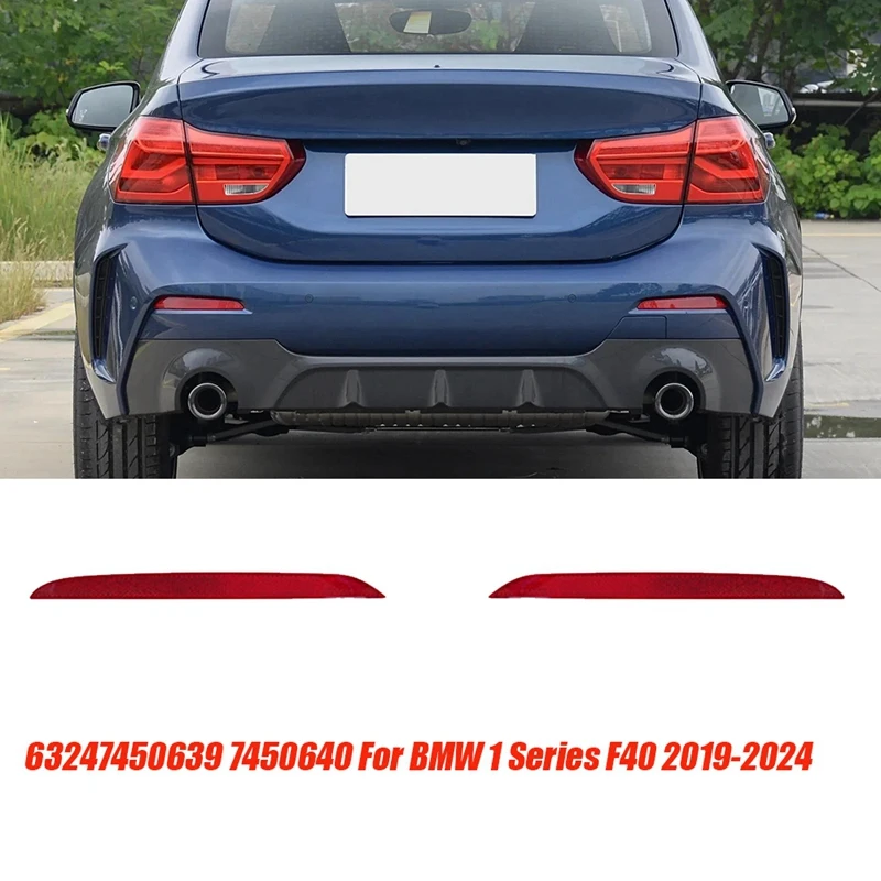 1Pair Rear Bumper Reflector Light Trim 63247450639 7450640 For BMW 1 2 Series F40 F22 F23 2017-2024 7295421 63147295422