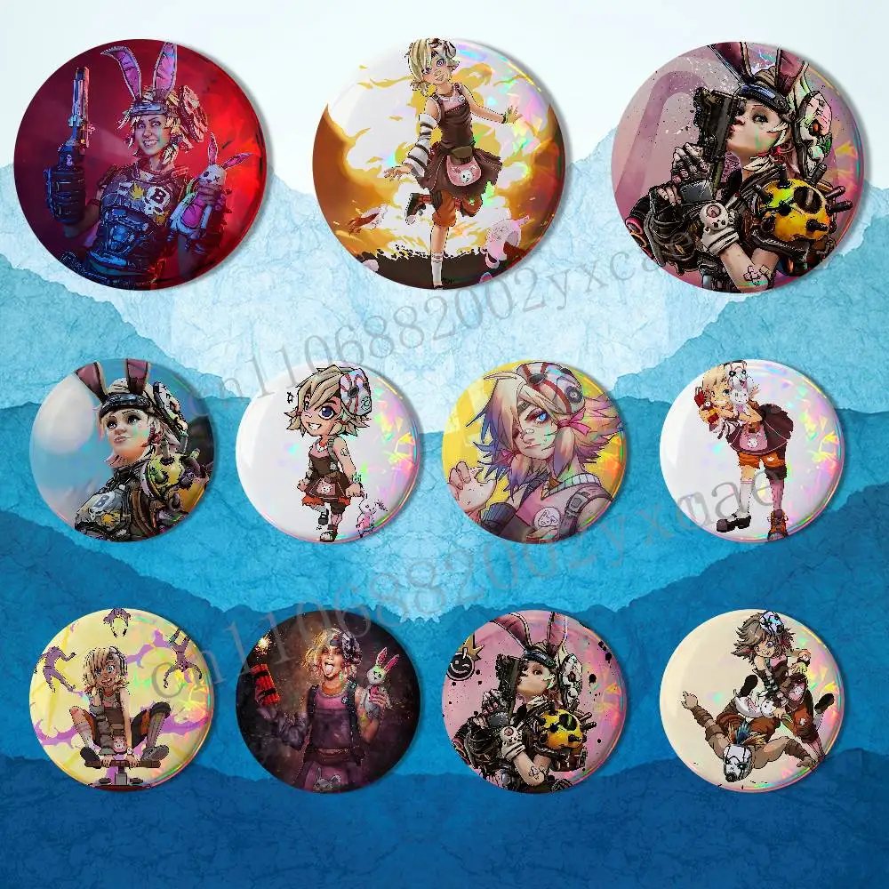 

Blasting Tiny Tina Borderlands Creative Round Badge Button Pin Bag Decor Fans Collection Friends Gift Brooch