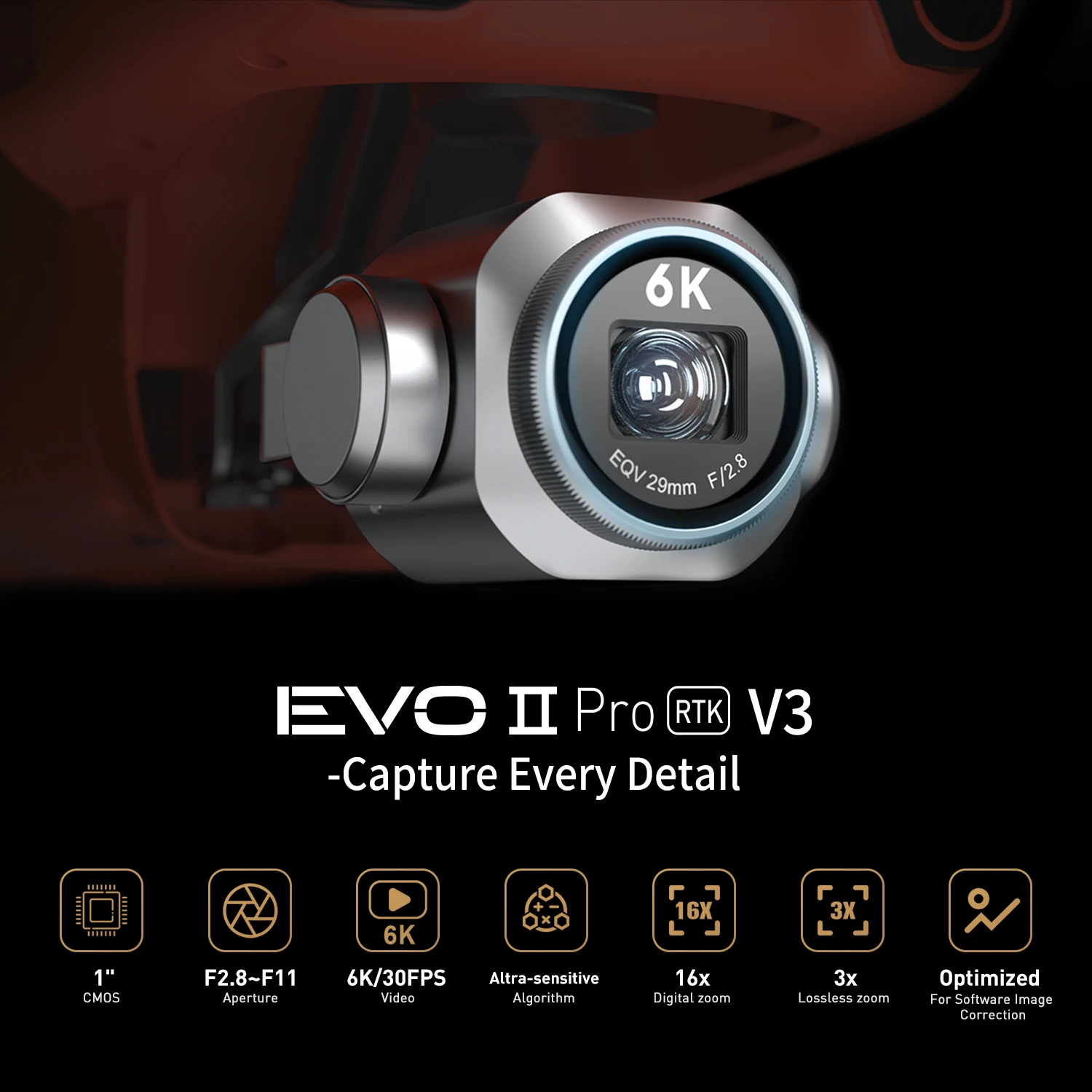 Autel Robotics EVO II Pro RTK V3 Centimeter-Level Positioning Drone 20MP Photo & 6K/30fps Video support Rectangular Missions