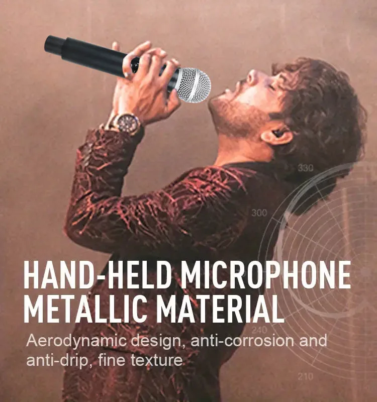 ميكروفون لاسلكي أسود محمول باليد مع واجهة ميكروفون ، مضخم تسجيل دي جي ، خلاط خلط ، 58 أنبوبًا ، ديناميكي ، ز ، 4 من من من من ، 2 من ، 1 #3