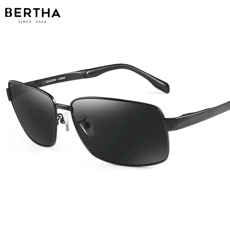 

BERTHA Over-Sized Polaroid Sunglasses For Men Luxury Design Eyewear Anti-UV Ultralight Titanium Frame Gafas De Sol Hombre SP9008