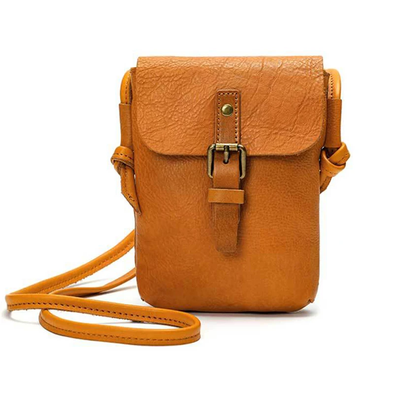 

Trendy Chic Hasp Phone Bag Ladies Genuine Cowhide Leather Storage Wallets Women Outdoor Vintage Crossbody Single Shoulder Bags