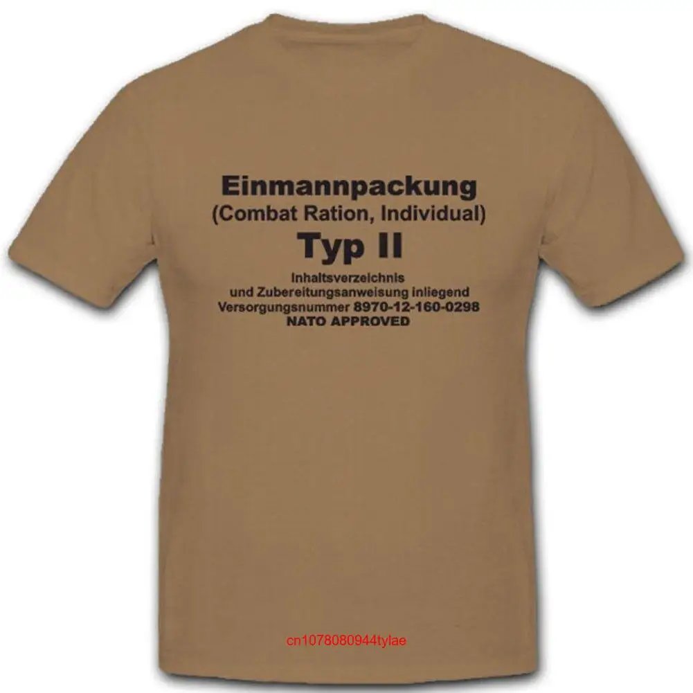 EPA One Pack Type 2 Bundeswehr Military Food Eating T Shirt 4976 long or short sleeves