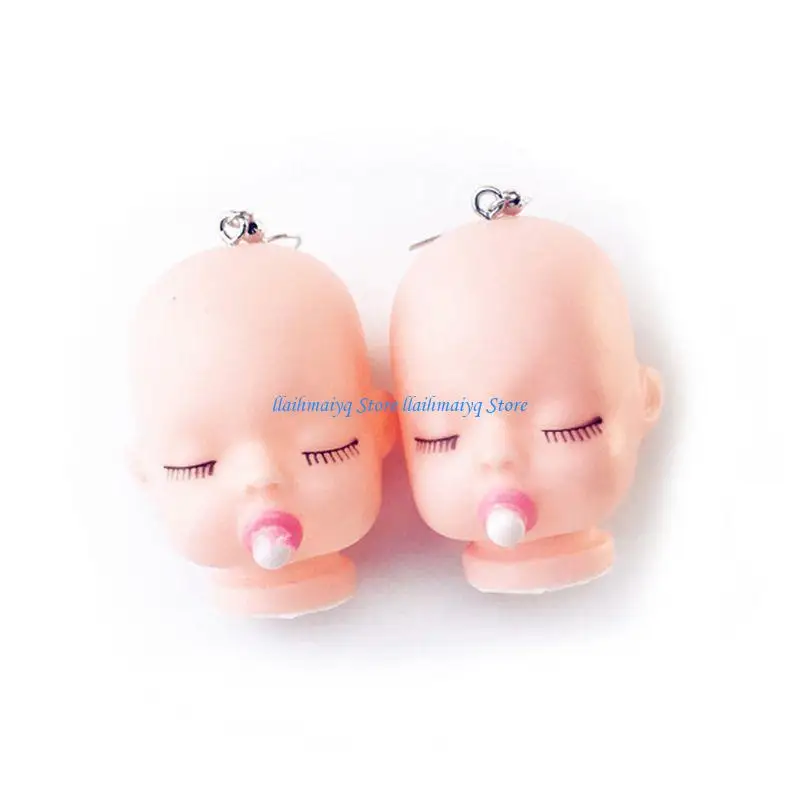 573B Fashion Baby Dolls for Head Toy Drop Earring Hook Earrings Jewelry for Birthday
