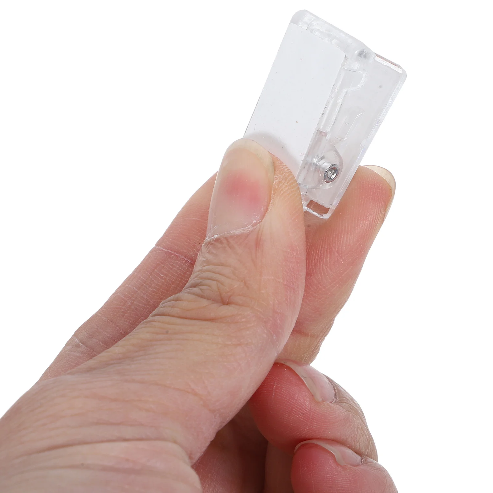 

10pcs Name Plastic Spring For Id Card Work Badge Adhesive Clip Holder Badge For Name Tag Files Clips Paper Clips Office