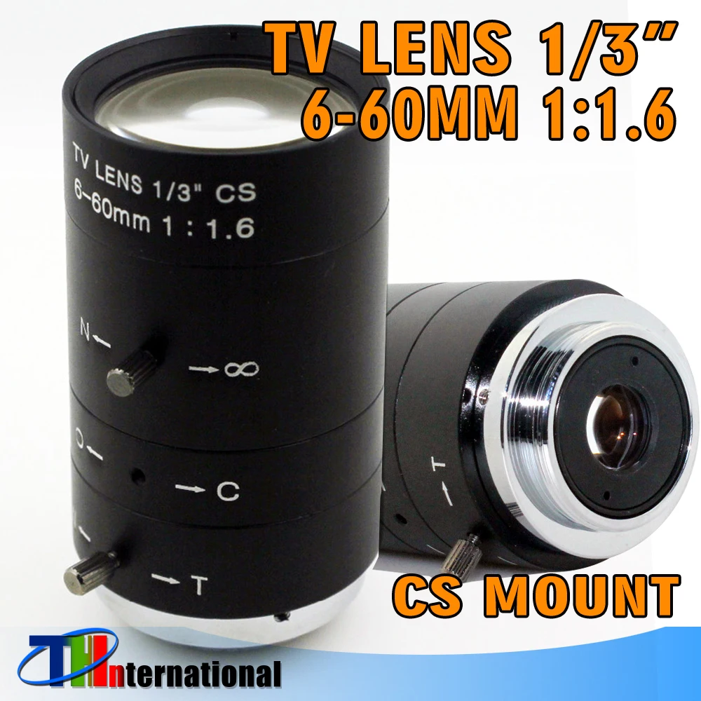 

3MP HD 6-60mm CS LENS 1/3" CCTV Industrial Lens IR F1.6 Manual Zoom Manual Iris CS MOUNT for IP CCTV CCD Camera BOX USB CAMERA