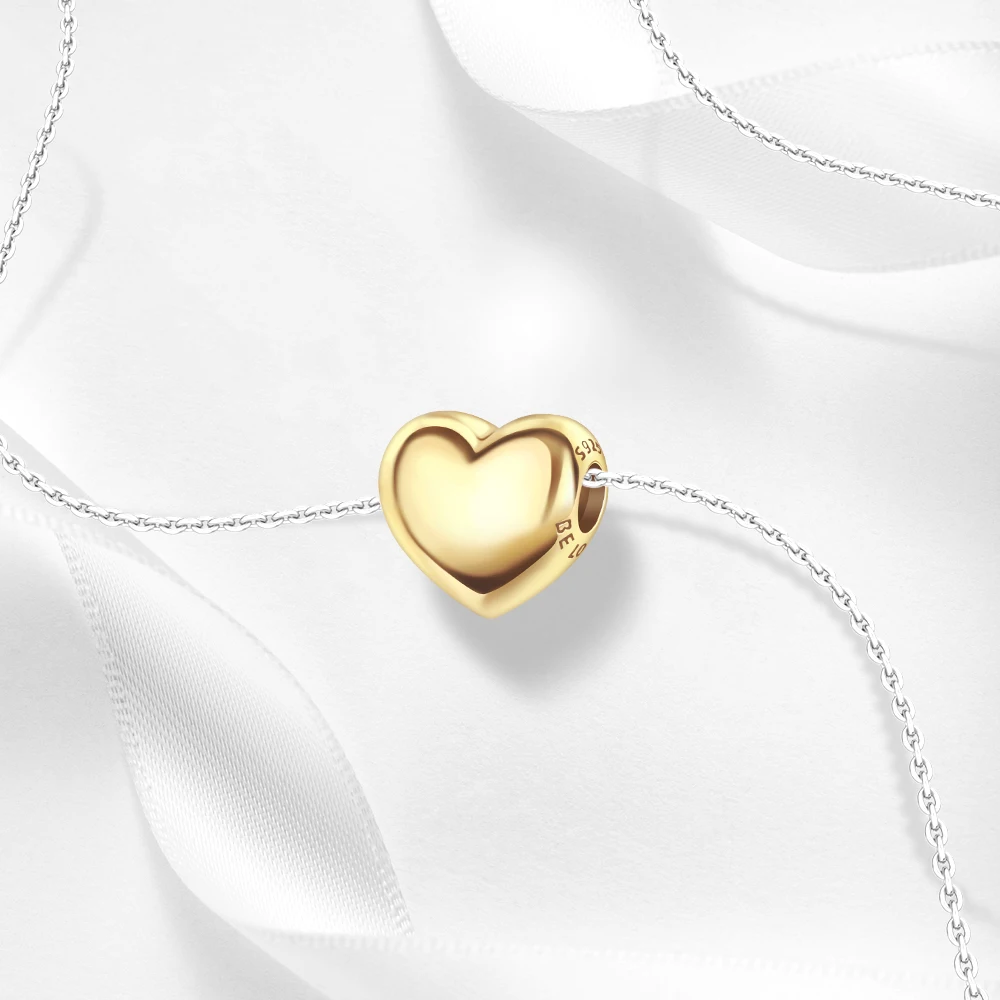 925 Sterling Silber Bunte Glänzende Herzförmige Anhänger-Perlen Passend für Schlangenketten-Armband Halskette Frauen DIY Geburtstag Schmuck Geschenke – Detail 14