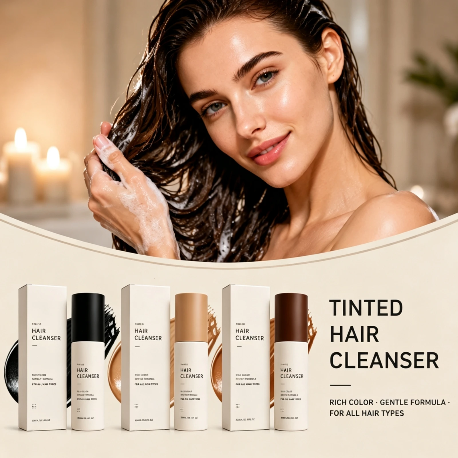 Semi‑Permanent Tinted Hair Cleanser Refresh Shade Hair‑Coloring Solution Hair‑Beauty Self‑Care Gentle Hair‑Toning Dye Shampoo