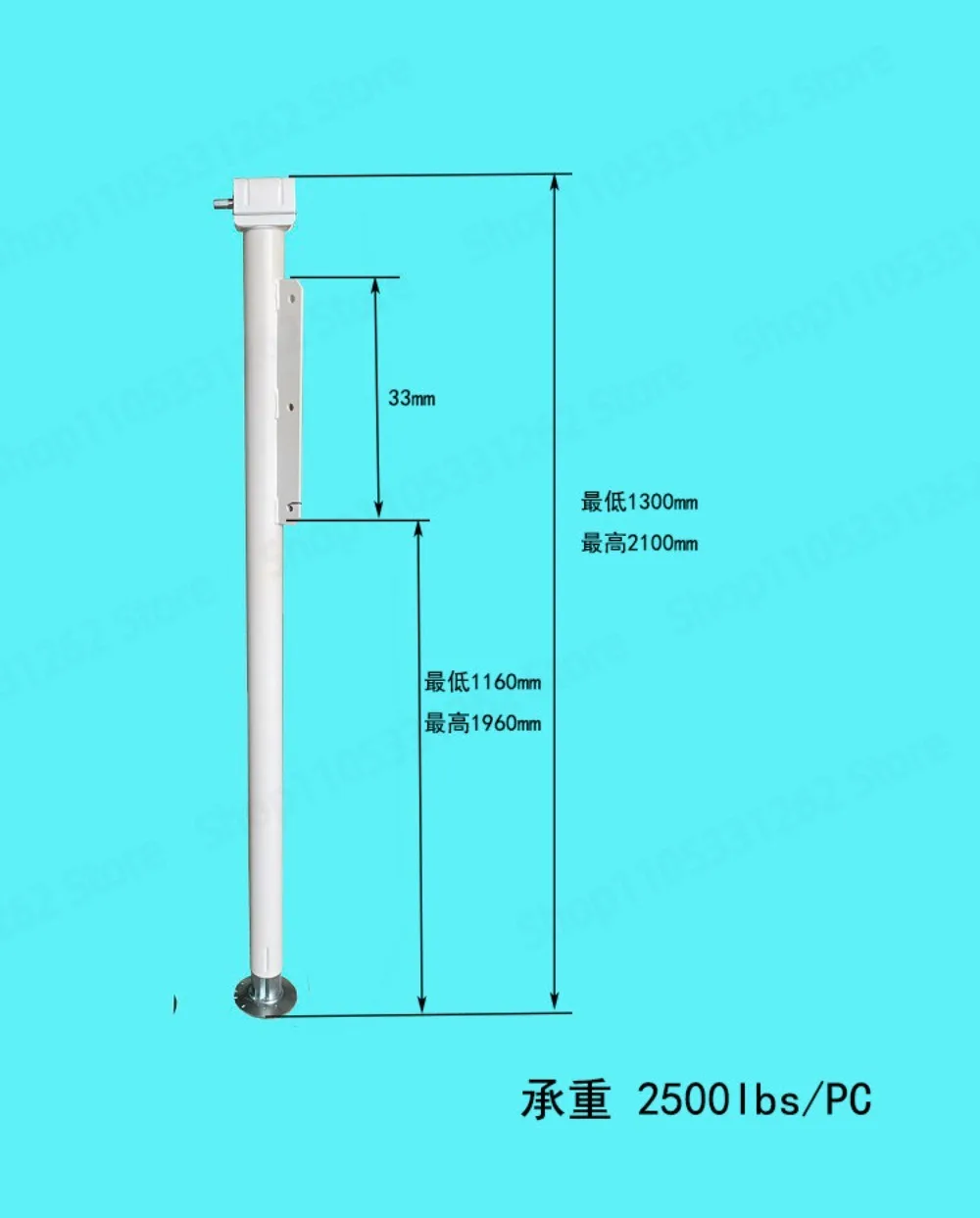 EG00301 Electric Manual Dual Use Stabilizing Jack for Truck Camper Trailer