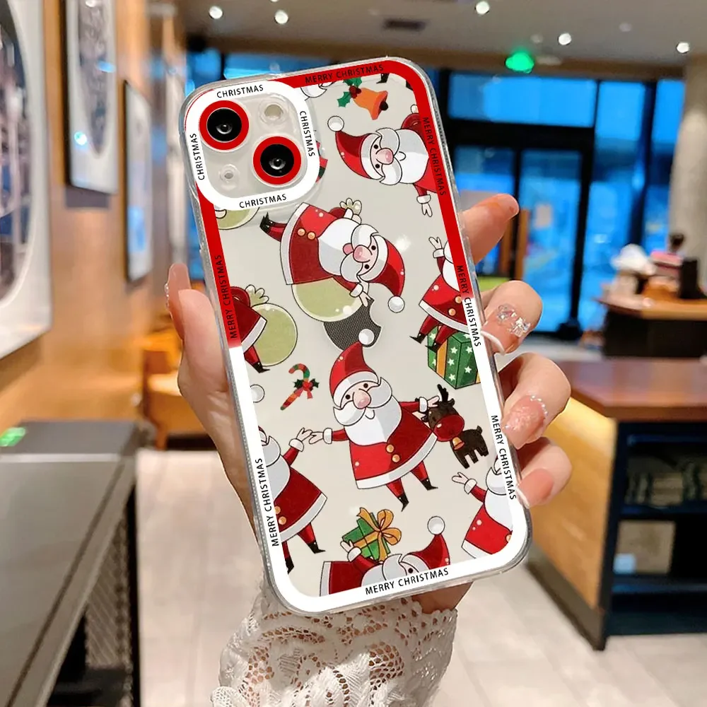 Niedliche Frohe Weihnachten Handyhülle für Samsung Galaxy S20 S21 S22 S23 S24 Plus FE Ultra Silikonhüllen Fundas Skin Neujahrsgeschenke