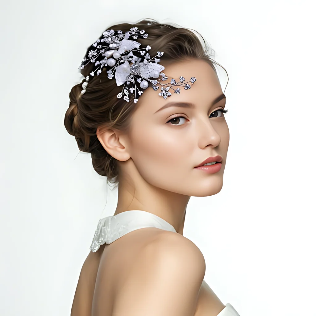 Bridal Alloy Leaf Crystal Hair Comb Headband Wedding Bride Headwear Women Fashion Hair Accessories Handmade Headpiece HP718