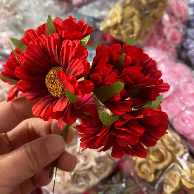 

144 шт., искусственный цветок, шелковая роза, ромашка, пион, слепая коробка, букет цветов, свадебный дом, искусственный цветок, вечерние украшения своими руками