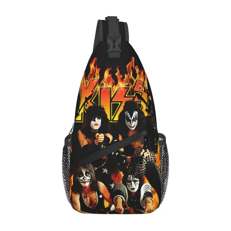 

Customized Heavy Metal Rock Music Band Kiss Sling Bags for Men Cool Shoulder Crossbody Chest Backpack Travel Hiking Daypack