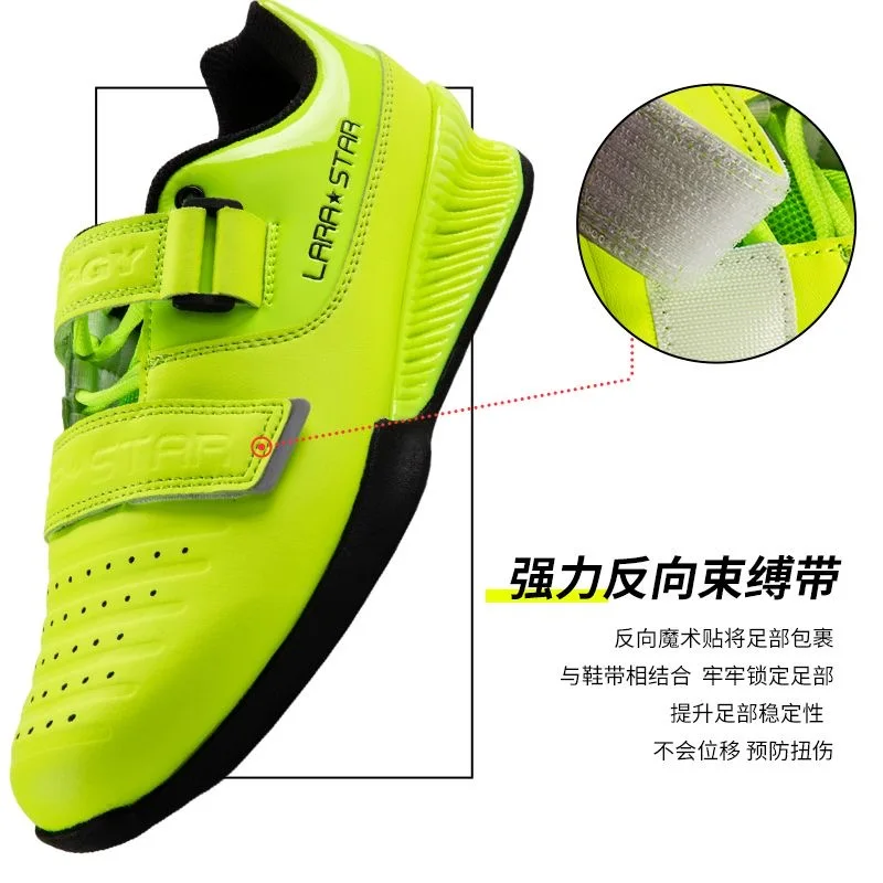 Luxury Brand Weight Lifting Training Shoe Unisex Black Green Squat Hard Pull Shoes Men Women Gym Shoes Leather Indoor Sport Shoe