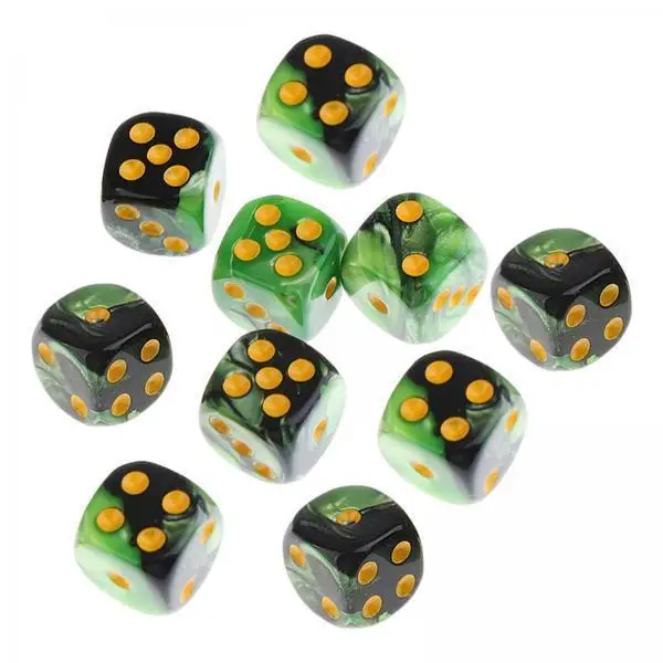 Acrylic Six Sided Dices Bulk Set 16mm D6 Dice for Tabletop Role Playing Game Props and Math Learning