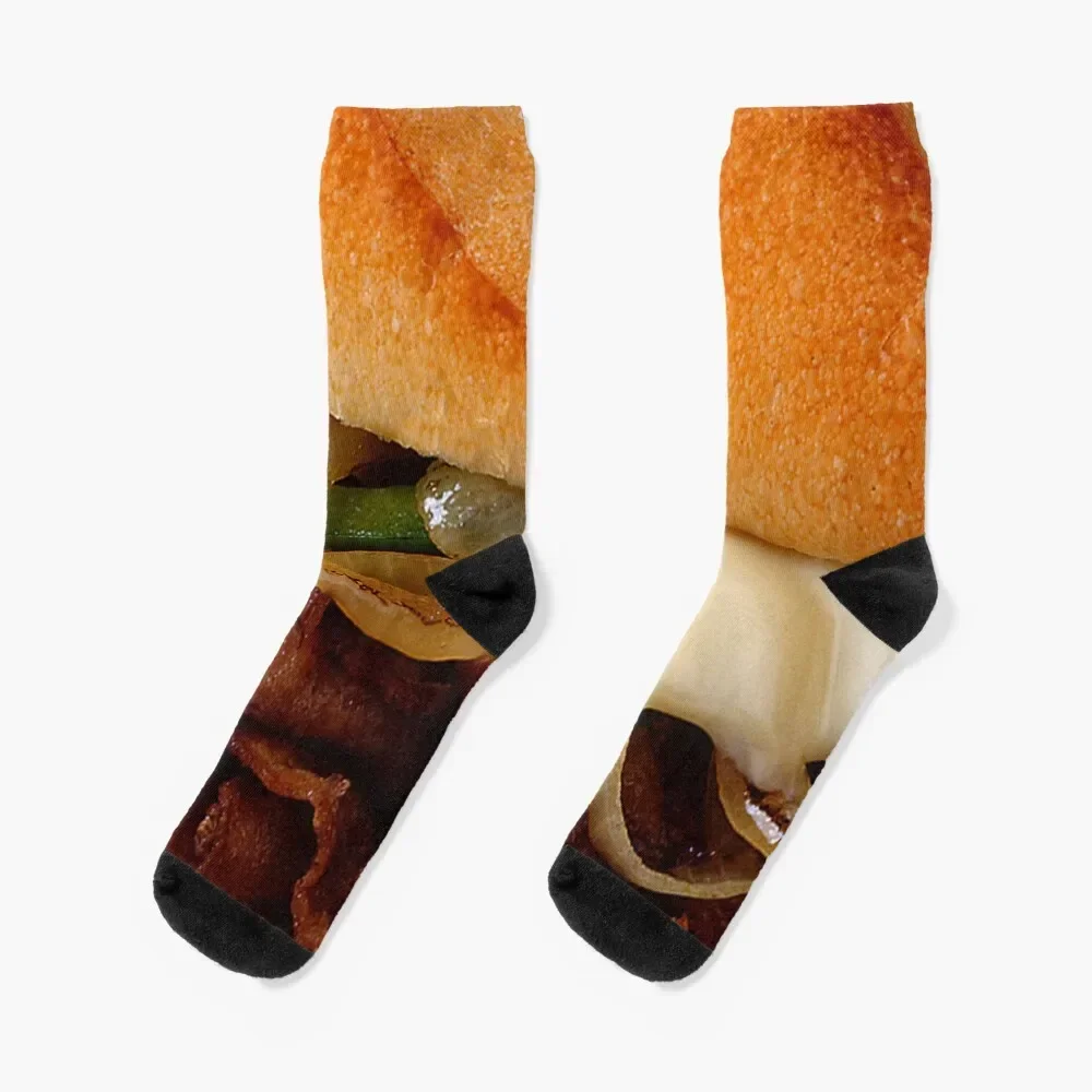

STEAK AND CHEESE Socks luxe hip hop Woman Socks Men's