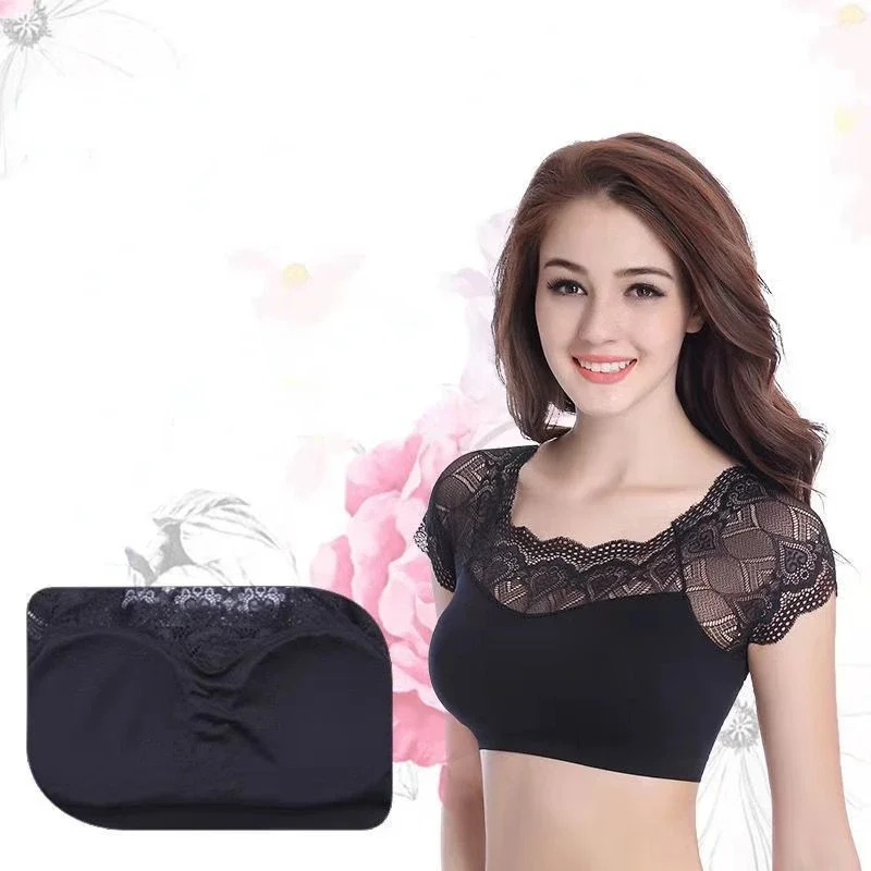 Sexy Mesh Lace Shirt ONeck Tank Top Women Summer Casual T Shirt Basic Ribber Short Sleeve Tops Camis Cropped Vest Y2k Crop Top