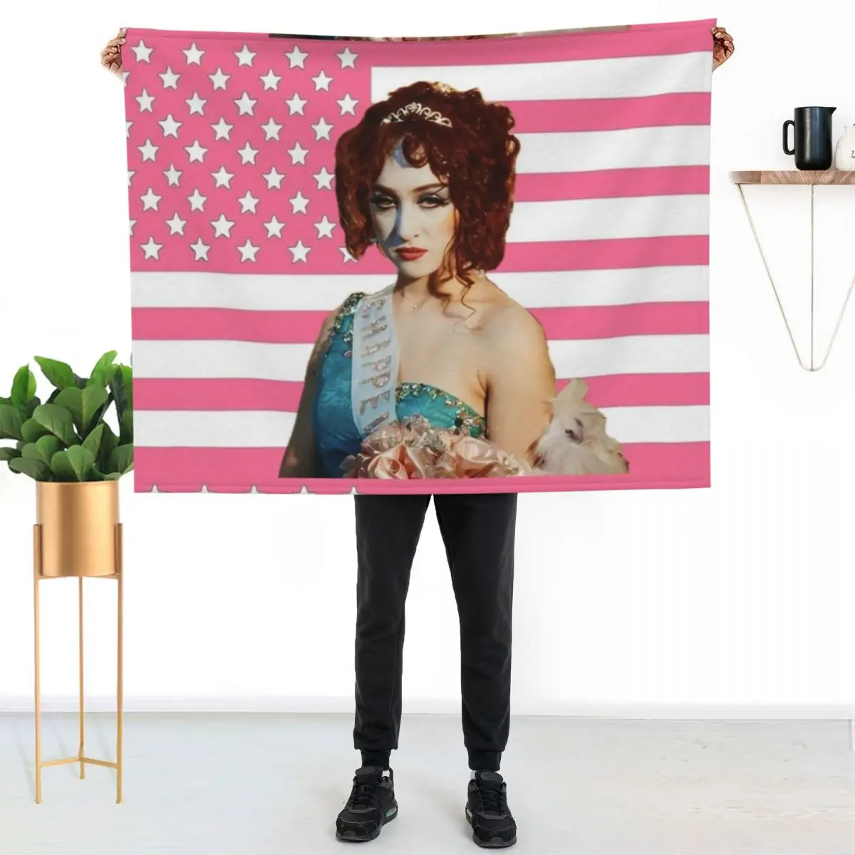 Chappell Pink America Throw Blanket Soft Big for winter Luxury Furrys Warm Hairy Blankets