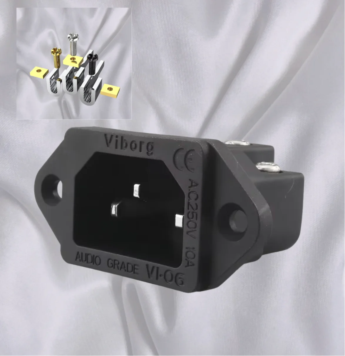 비보르크 고품질 VI-06BR 오디오 등급 순수 적동 IEC AC 인렛 IEC 소켓 플러그 잭