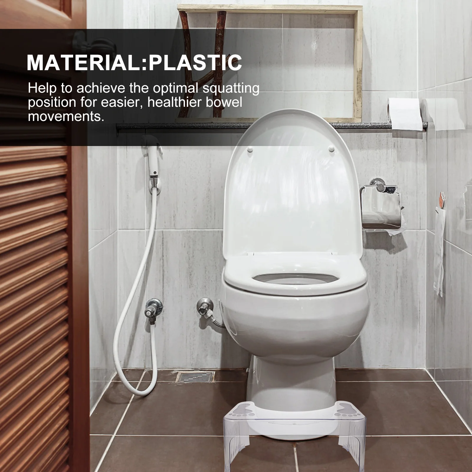مقعد مرحاض ممتاز للأطفال والكبار، مسند قدم حمام غير قابل للانزلاق لسهولة التدريب على استخدام المرحاض والاستخدام المريح #5