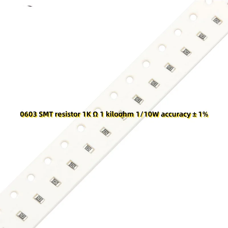 

1000pcs 0603 SMT resistor 1K Ω 1 kiloohm 1/10W accuracy ± 1%