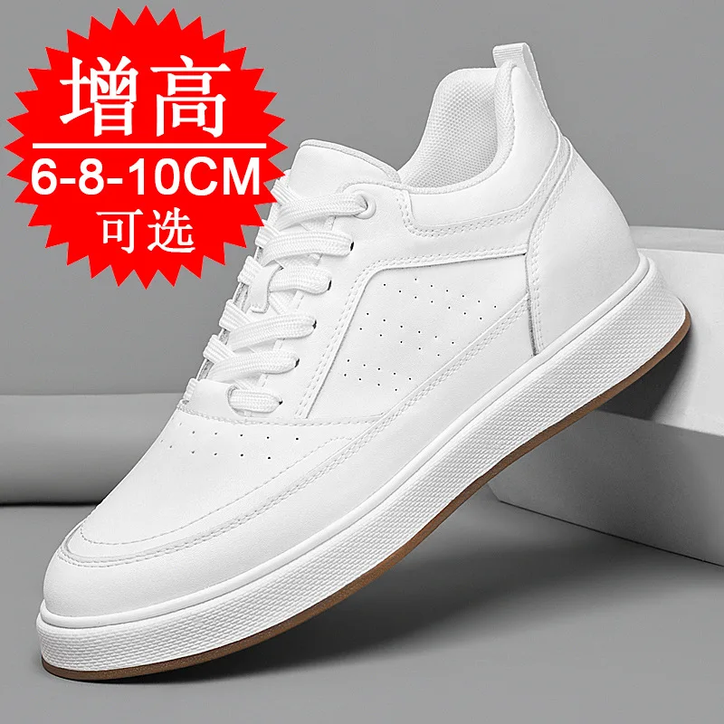 Chaussures à talon compensé pour hommes, style baskets, respirantes, décontractées, tendance, avec talon invisible de 6 cm, 8 cm ou 10 cm, pour augmenter la taille
