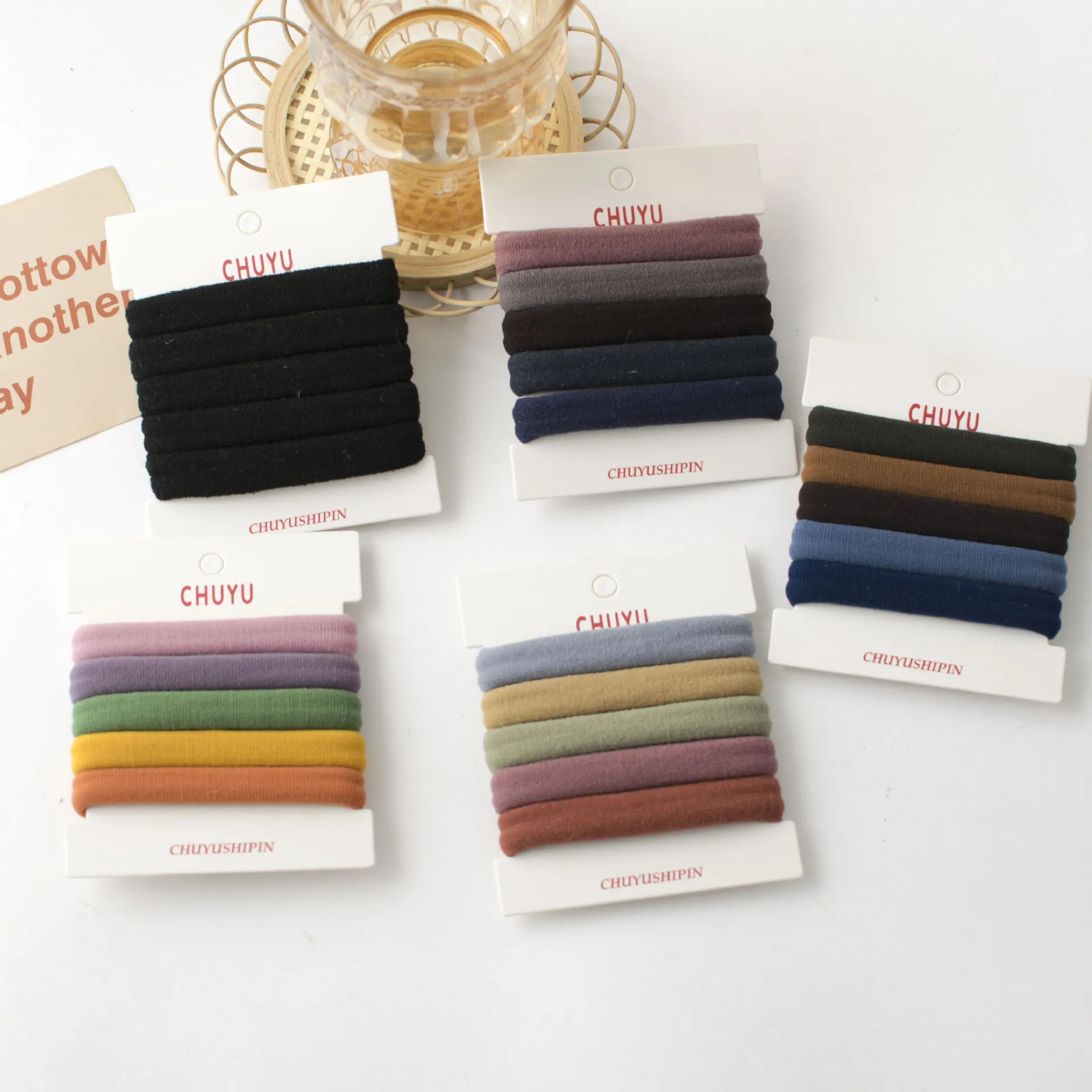 

Japanese Style Hair Ties 5PCS Morandi Colors Terry Loop Non-Damage Daily Use